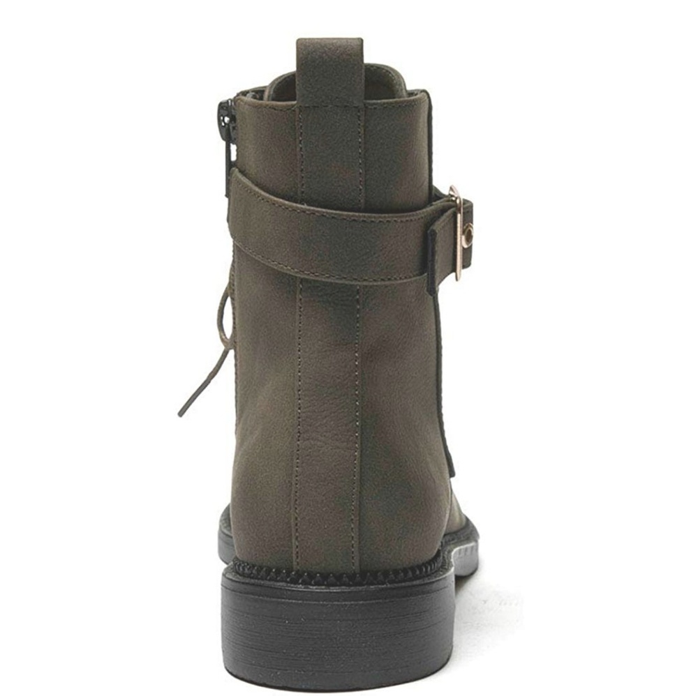 NWT Olive Military Combat Booties Fall - Picture 4 of 6